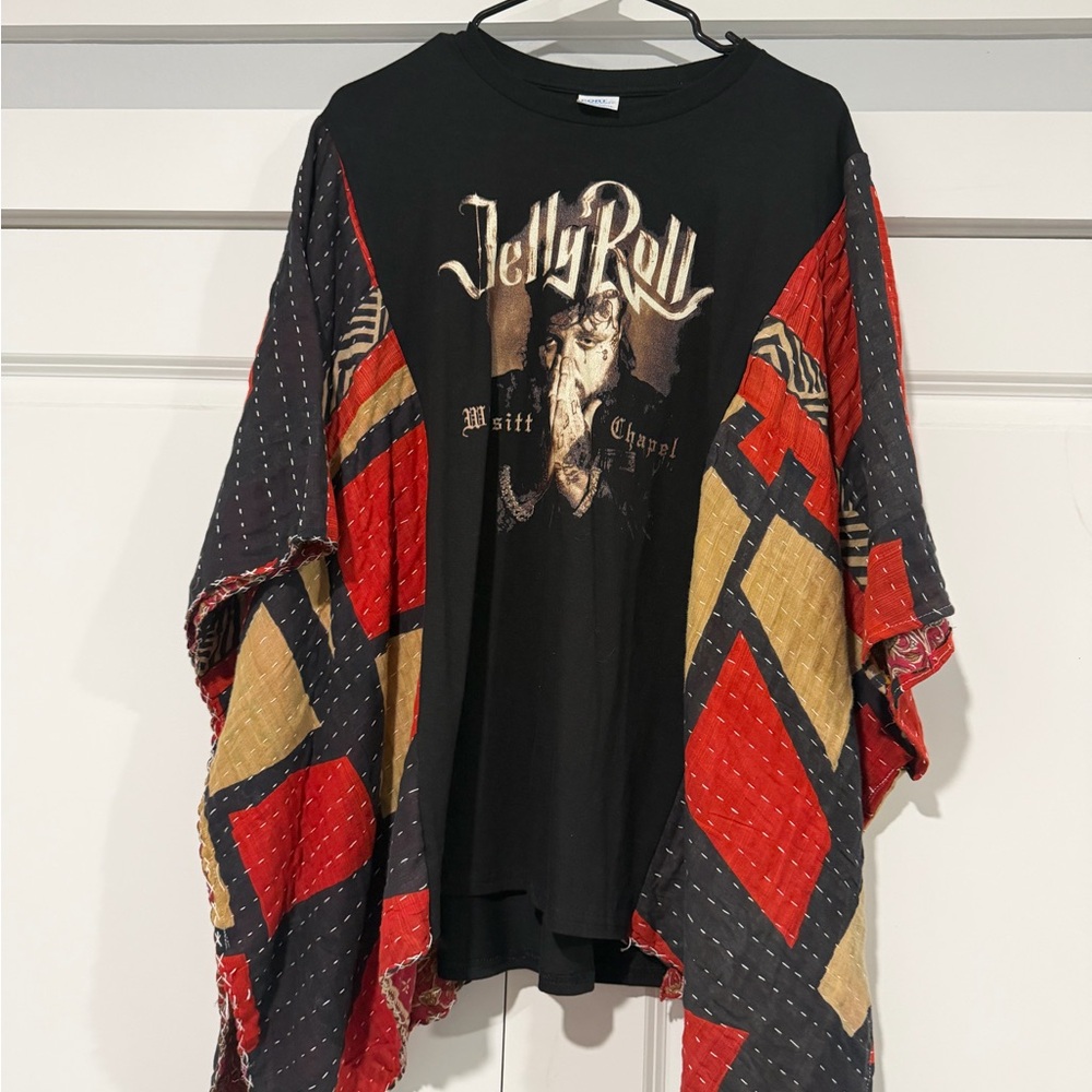 Jelly Roll Graphic Tee Poncho Top